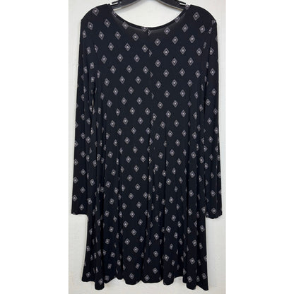 Old Navy Black Beige Knee Length Dress Women's Medium