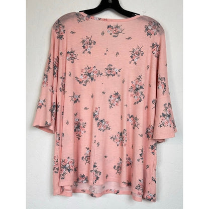 Crepas Pink 3/4 Sleeve Blouse Women's Small