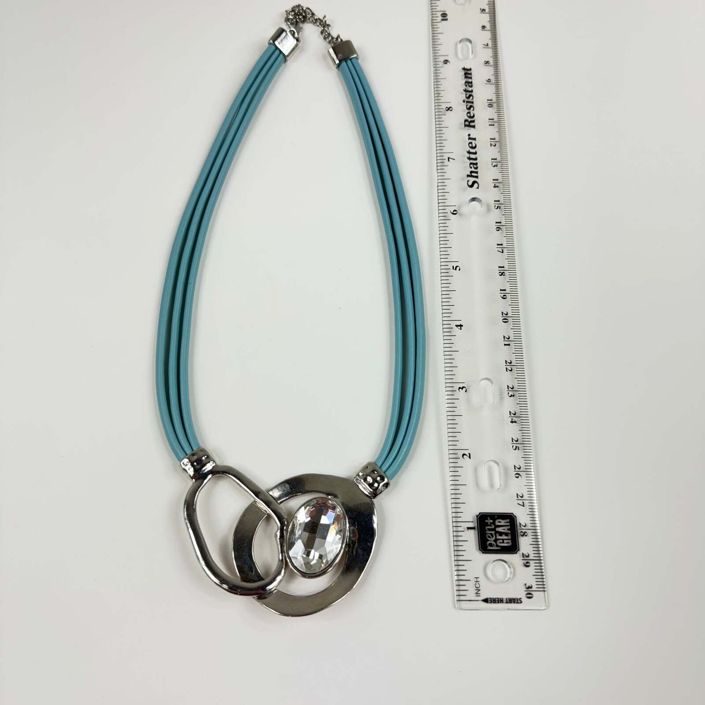 Fashion Jewelry Blue And Silver Multi Strand Statement Women's Necklace