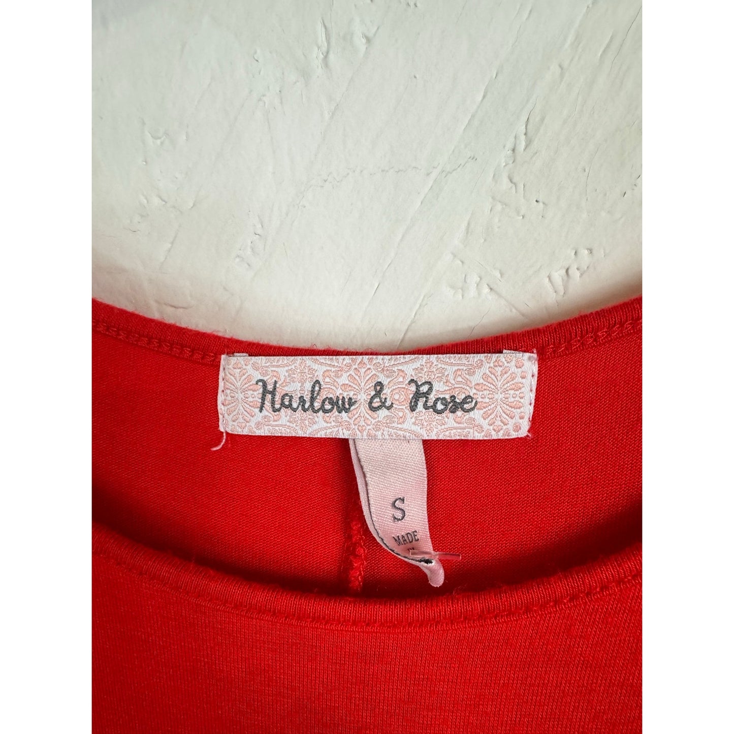 Harlow & Rose Red Long Sleeve Knee- Length Dress Women's Small