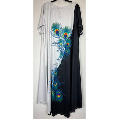 White & Black Maxi Dress Women's Size 6XL