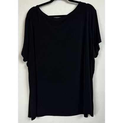 Apostrophe Black Short Sleeve Blouse Women's Size 24/26W