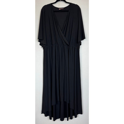 East Adeline Black Short Sleeve Maxi Dress Women's 5X