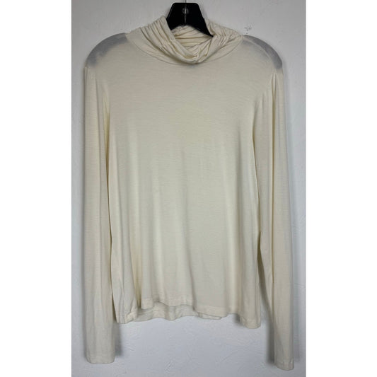 Jillian Nicole White Long Sleeve Turtleneck Blouse Women's Large