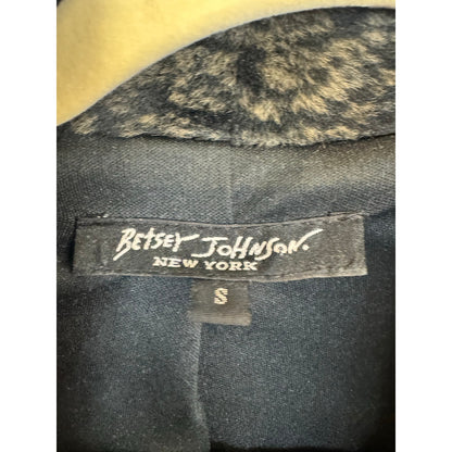 Betsey Johnson Faux Fur Black And Green Coat Women's Size Small