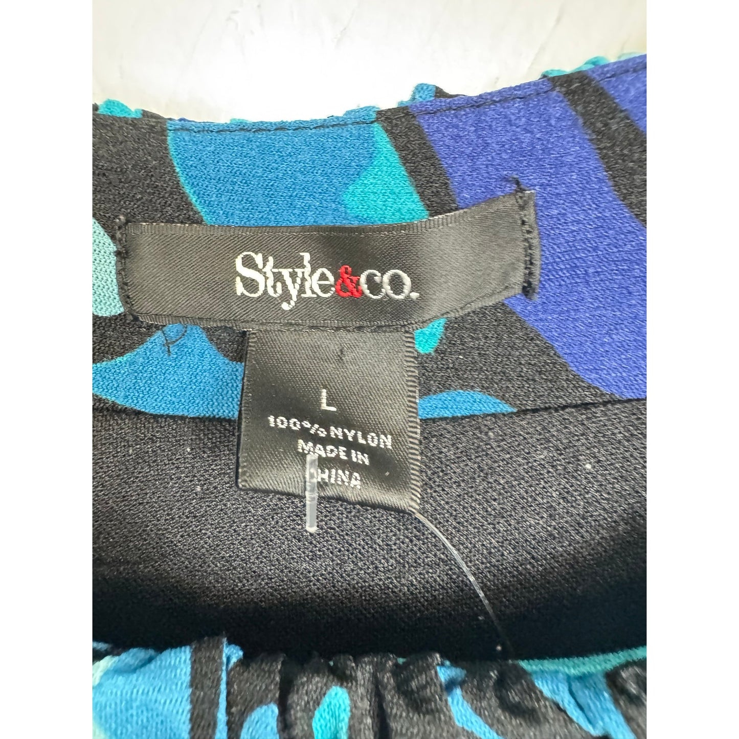 Style & Co. Blue 3/4 Sleeve Blouse Women's Large