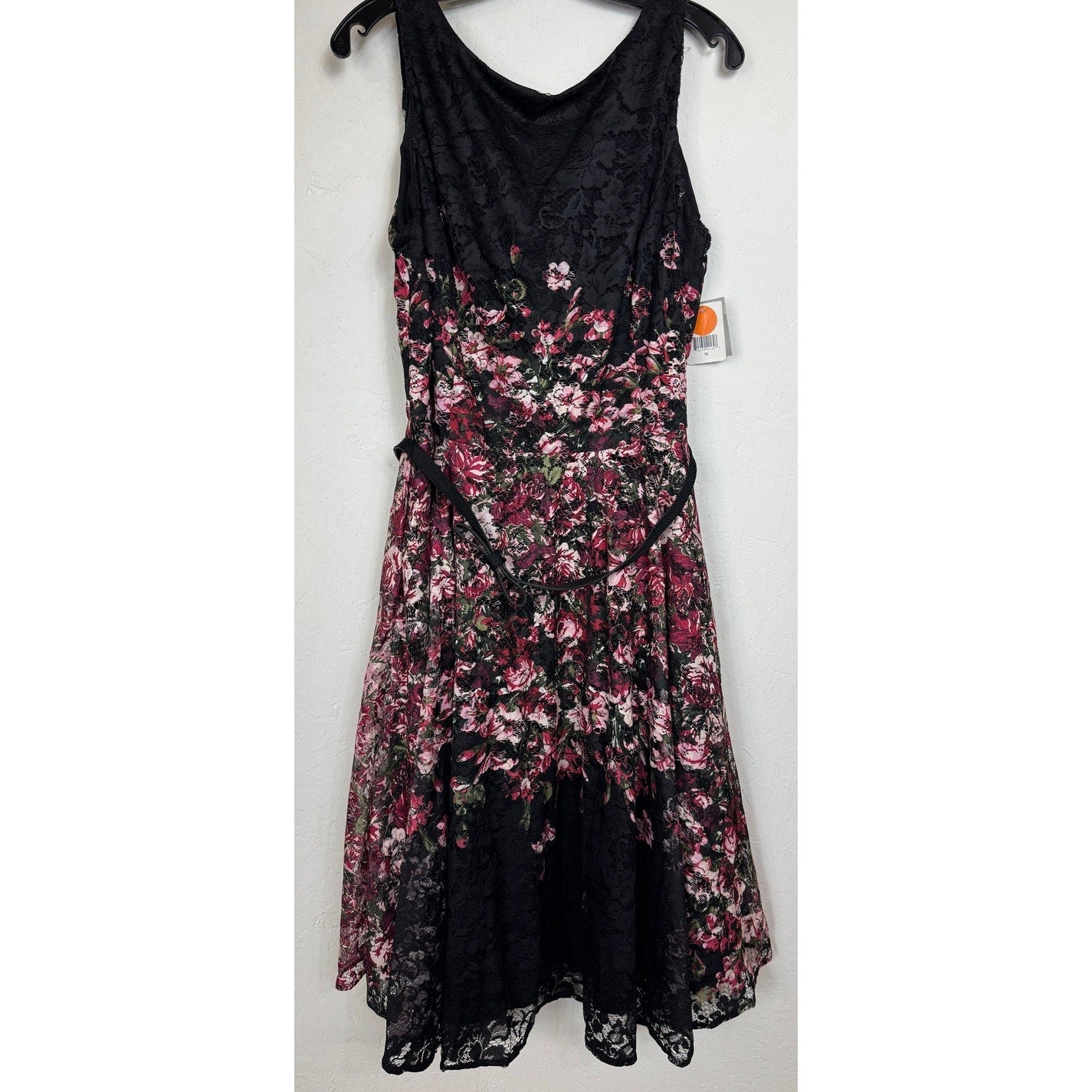 Danny & Nicole Black Sleeveless Knee Length Dress Women's 16