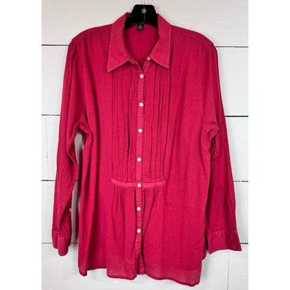 Lauren Jeans Co. Long Sleeve Button Up Shirt Women's Size XL