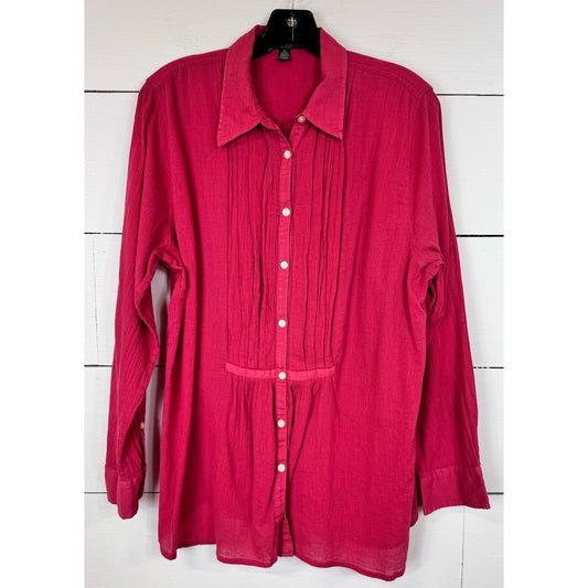 Lauren Jeans Co. Long Sleeve Button Up Shirt Women's Size XL
