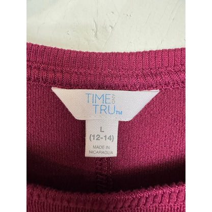 Time And Tru Red Long Sleeve Sweater Women's Large