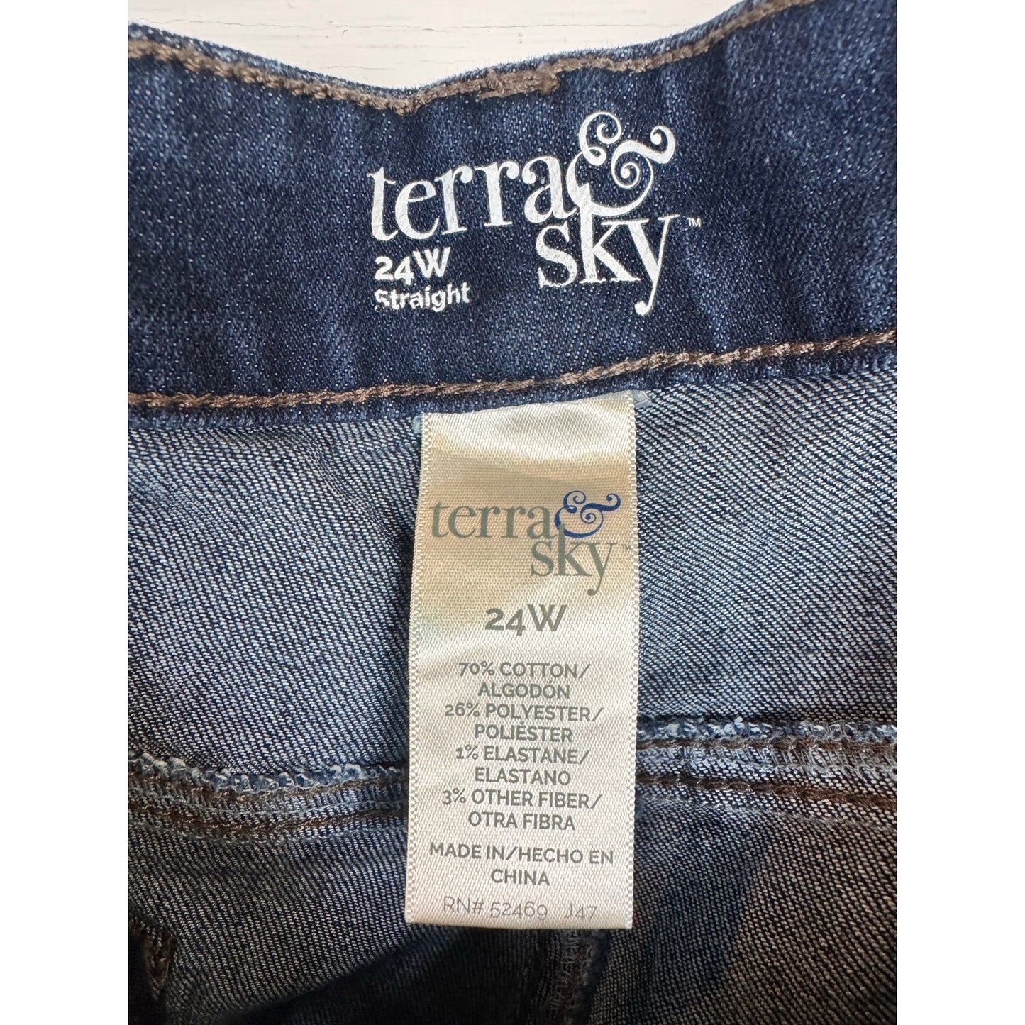 Terra & Sky Straight Leg Jeans Women's Size 24W