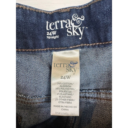 Terra & Sky Straight Leg Jeans Women's Size 24W