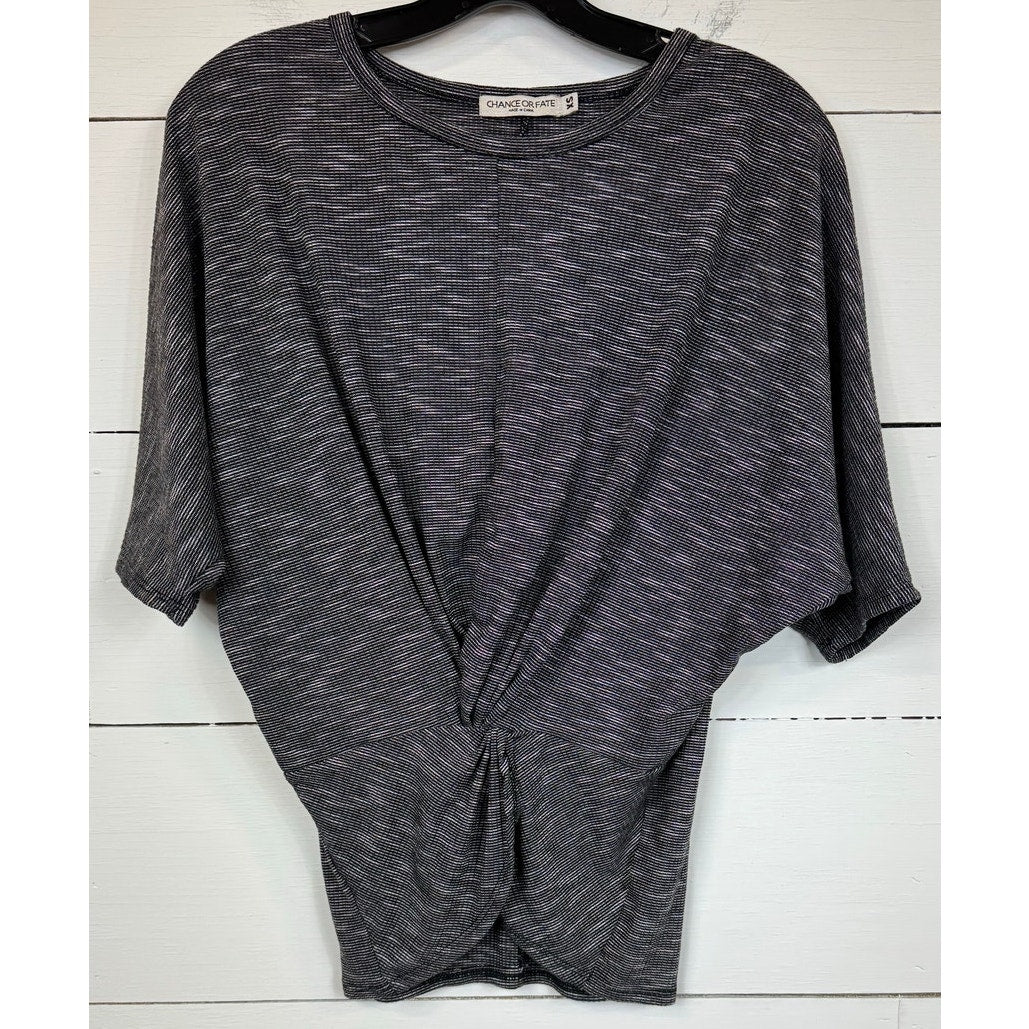 Chance or Fate Gray Short Sleeve Blouse Women's Size XS