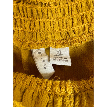Cato Yellow Cold Shoulder Blouse Women's Size XL