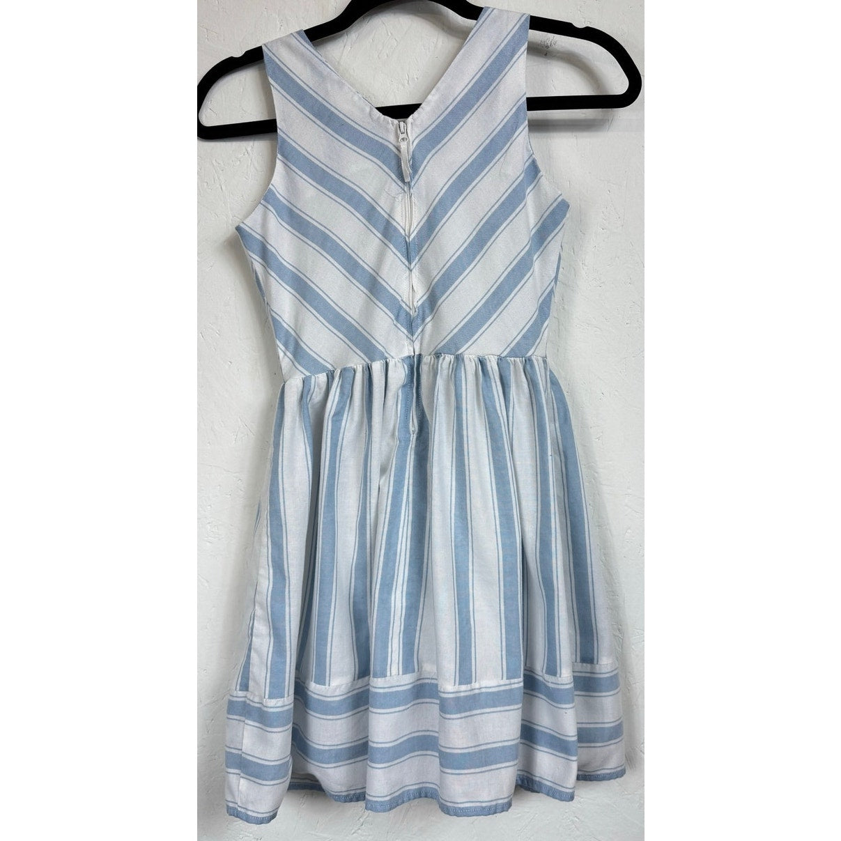 Copper Key Blue & White Sleeveless Knee-length Dress Girl's Medium