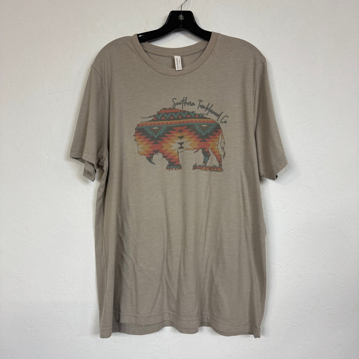 Bella+Canvas Aztec Bison Tan T-Shirt Southern Timberland Co - Image 1