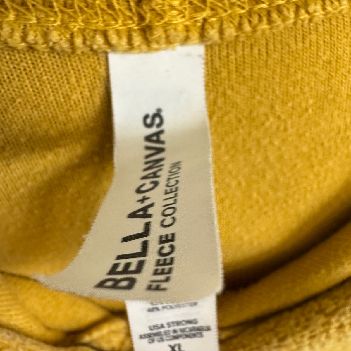 Bella+Canvas Fleece Collection Yellow Graphic Hoodie XL - Image 3