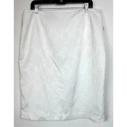 Black Label by Evan Picone White Pencil Skirt Women's 14