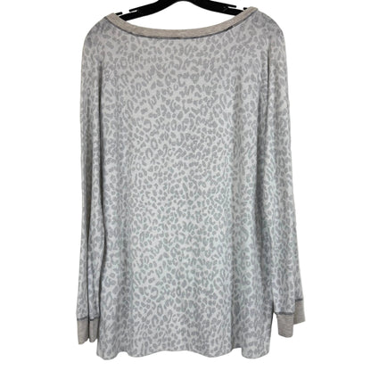 BiBi BT104 Gray Leopard Raglan Long Sleeve T-Shirt XL - Image 2