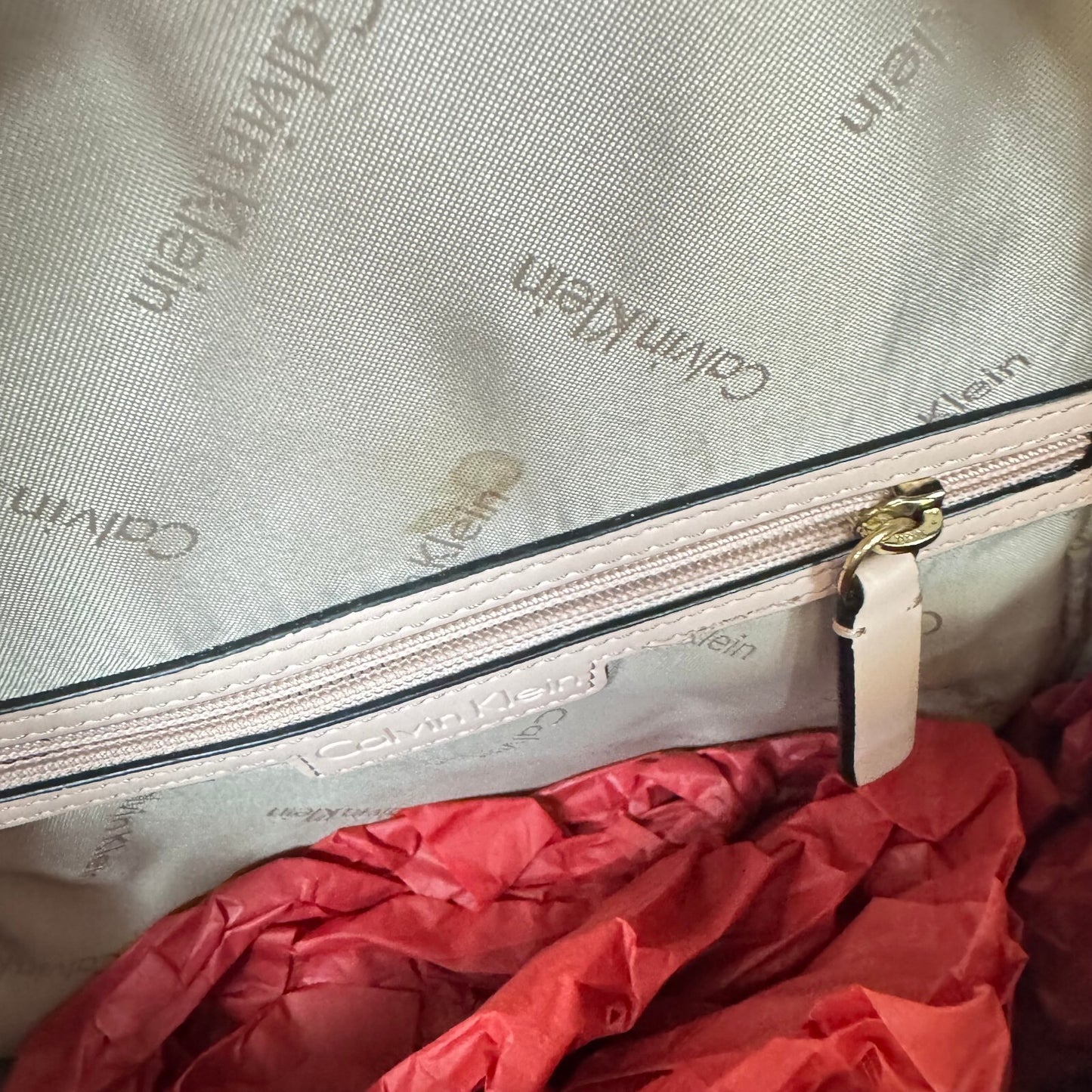 Calvin Klein pink backpack Gold hardware