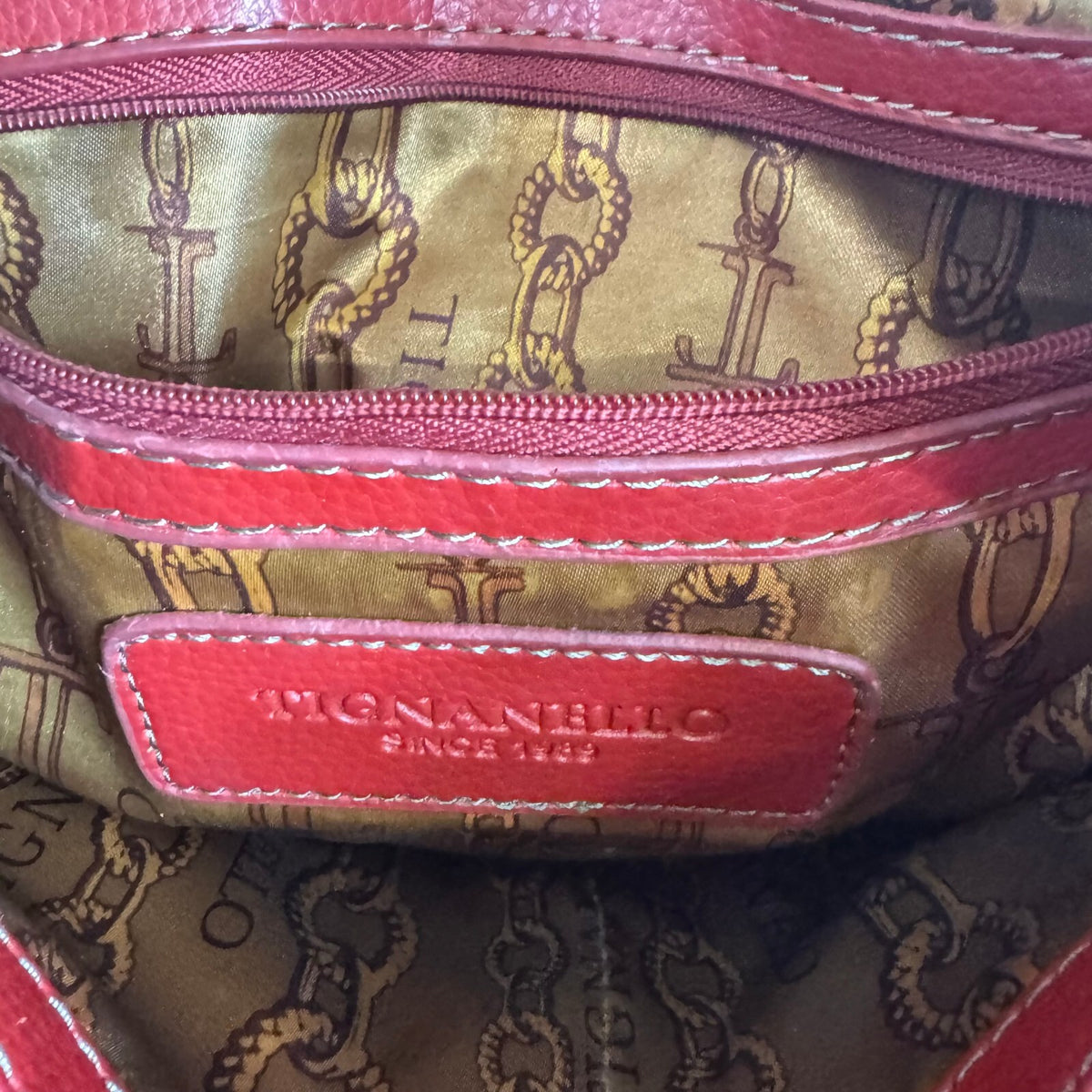 TIGNANELLO Red crossbody bag silver hardware