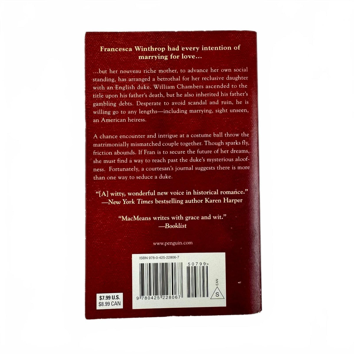 The Seduction of a Duke by Donna MacMeans (paperback)