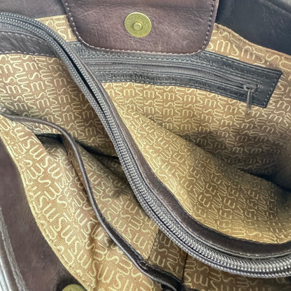 Stone Mountainy Brown saddle bag gold hardware