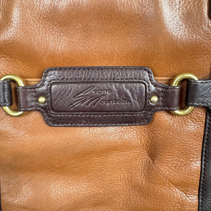 Stone Mountainy Brown saddle bag gold hardware