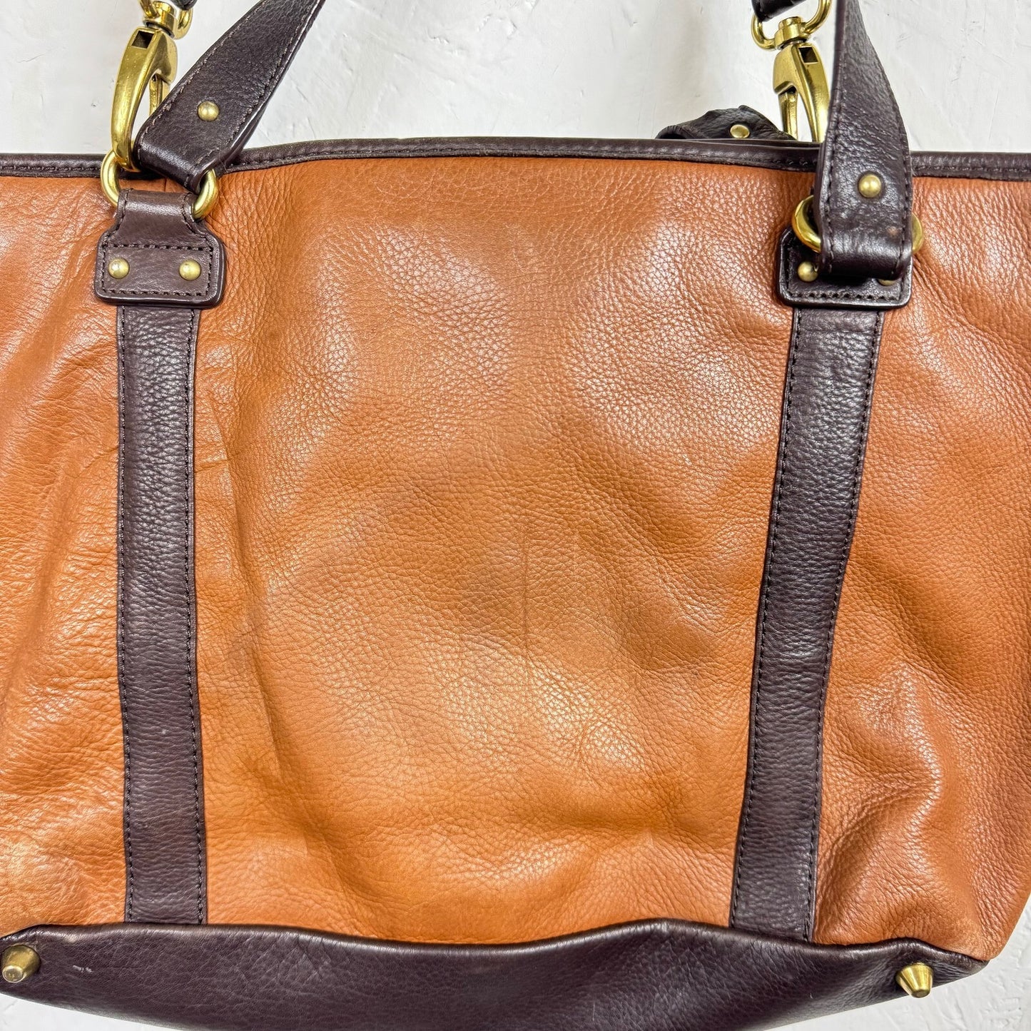 Stone Mountainy Brown saddle bag gold hardware