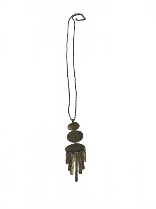 Fashion Jewelry Brass Toned Oval Women's Necklace