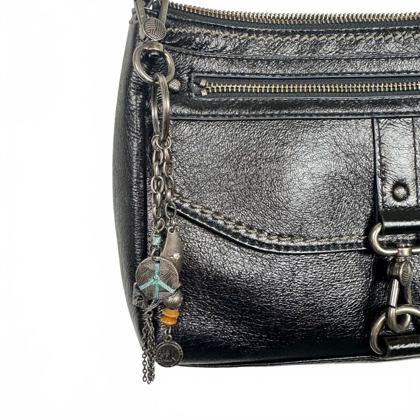The Sak Black Silver hardware crossbody bag