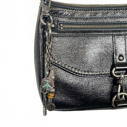 The Sak Black Silver hardware crossbody bag