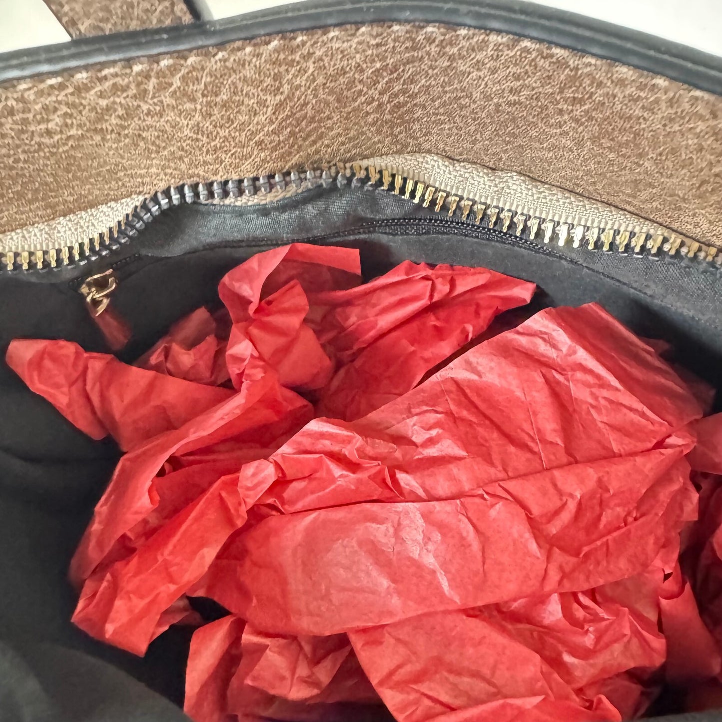 Brown Snakeskin Handbag Gold Hardware