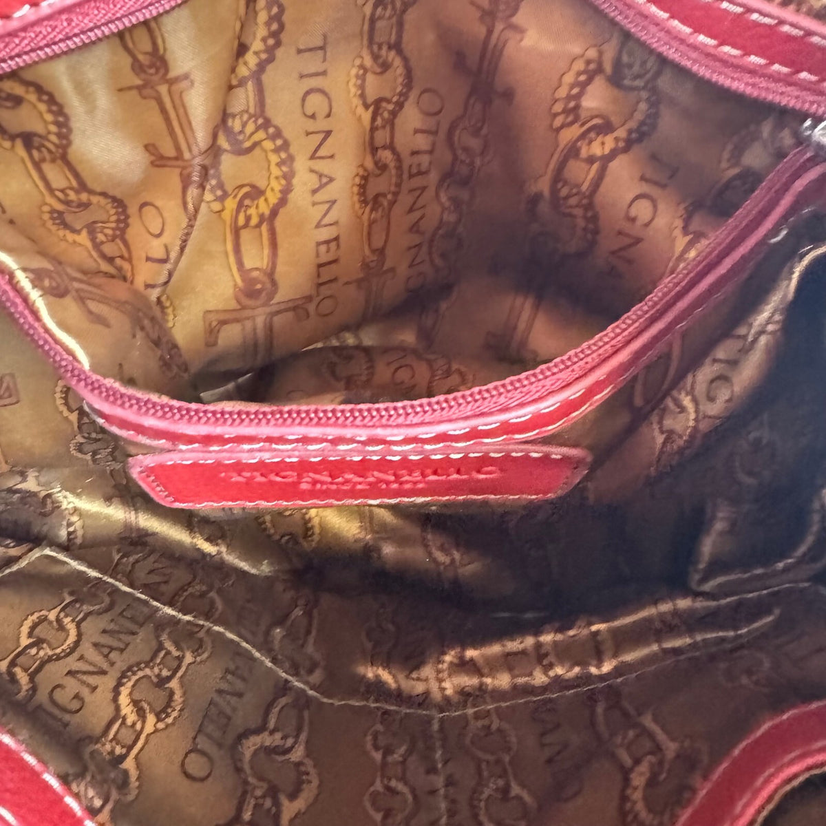 TIGNANELLO Red crossbody bag silver hardware