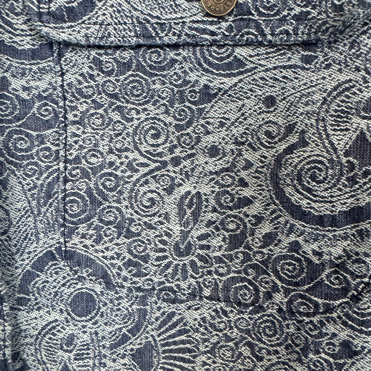 WESTFADE Women's Blue Button Up Paisley Jacquard Shirt Jacket Size Small - Image 3