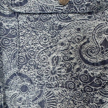 WESTFADE Women's Blue Button Up Paisley Jacquard Shirt Jacket Size Small - Image 3