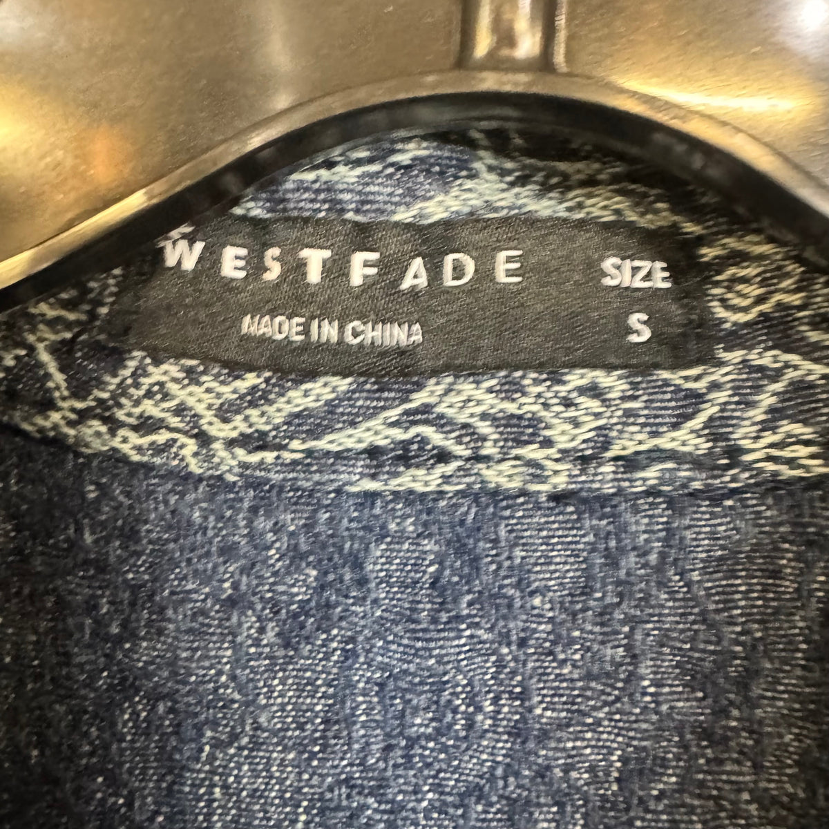 WESTFADE Women's Blue Button Up Paisley Jacquard Shirt Jacket Size Small - Image 4
