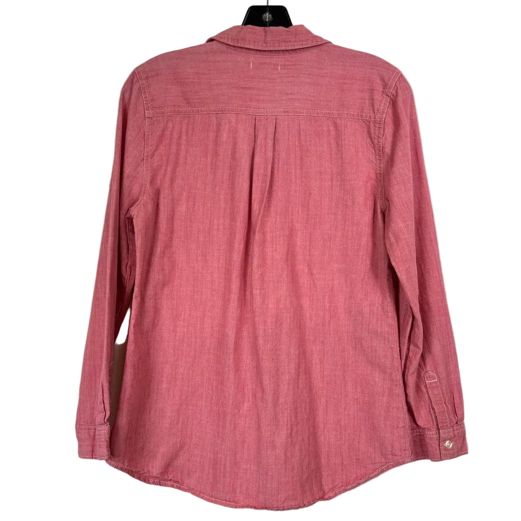 Old Navy Pink Long Sleeve Button Up Shirt Women's Medium