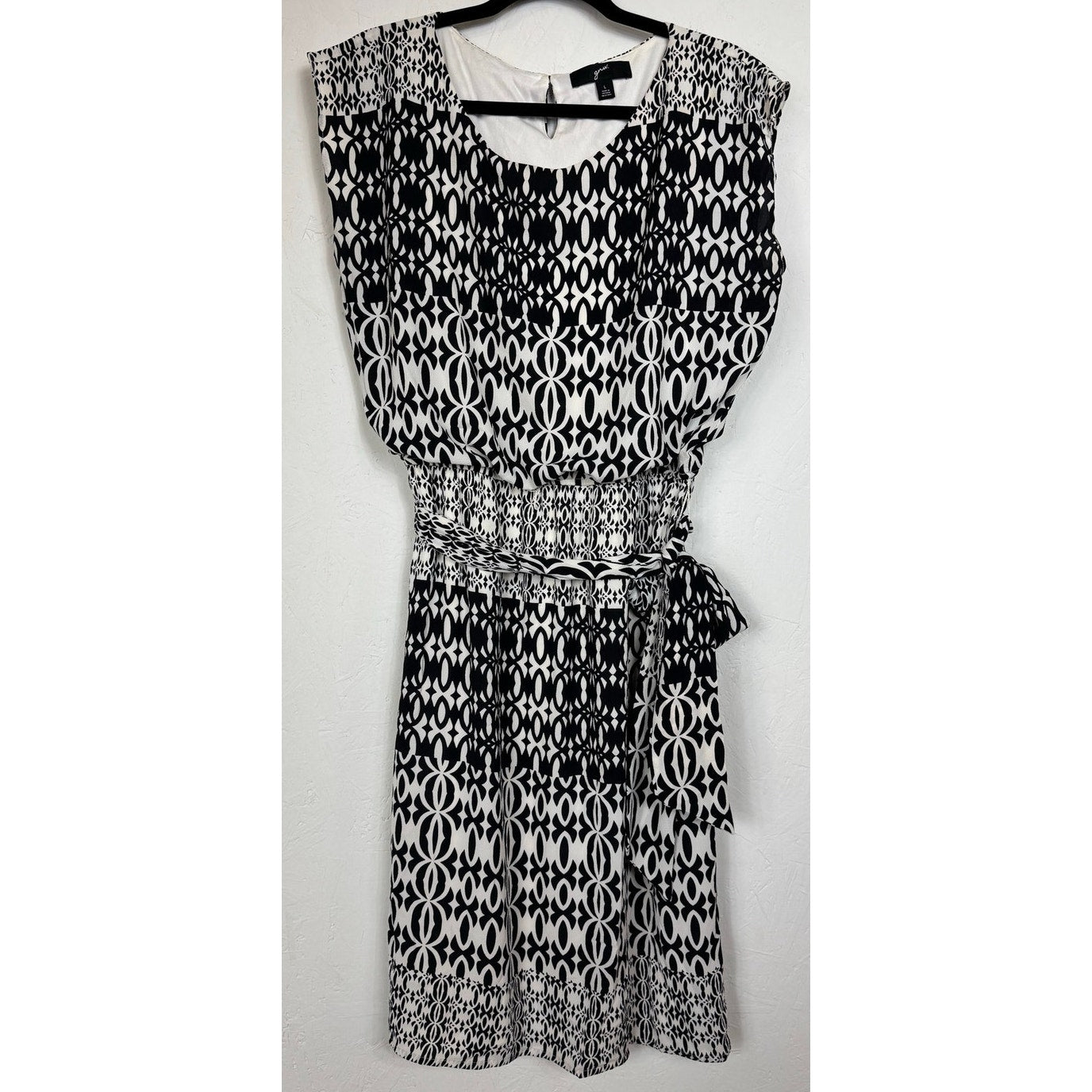 GNW Black & White Sleeveless Knee-length Dress Women's Large