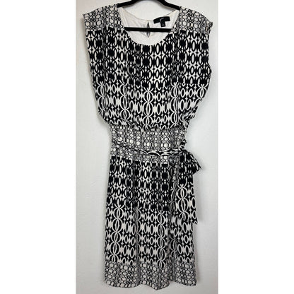 GNW Black & White Sleeveless Knee-length Dress Women's Large