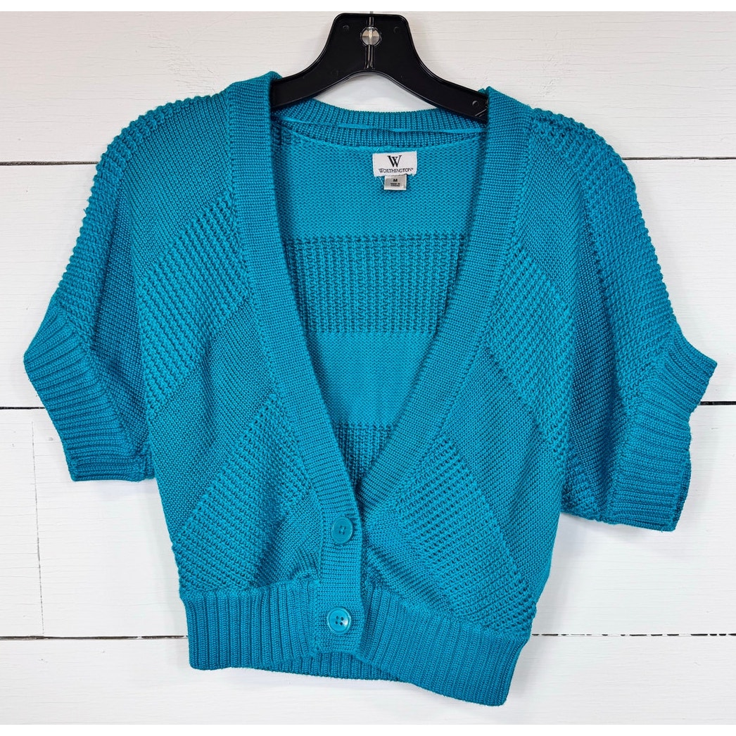 Worthington Short Sleeve Cardigan Women's Size Medium