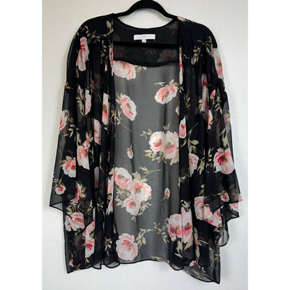 Marybelle Black 3/4 Sleeve Kimono Women's 5X