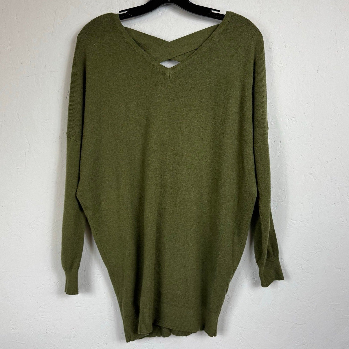Woven Heart Green Long Sleeve Sweater Women's Medium