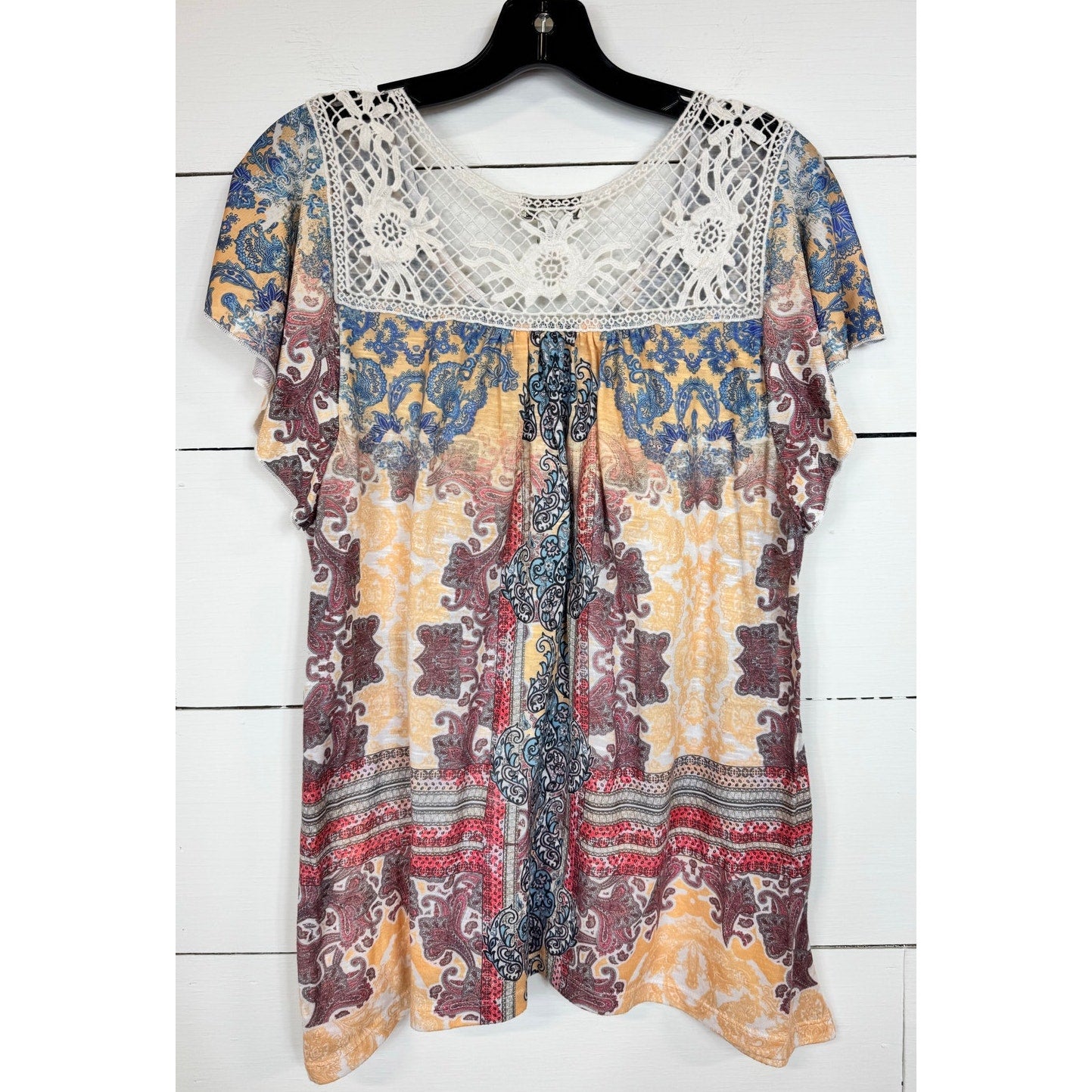 Live and Let Live Short Sleeve Blouse Women's Size Large