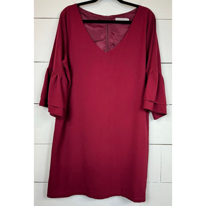 Belongsci Red Knee Length Dress Women's Extra Large