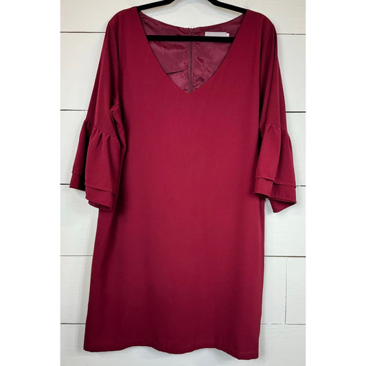 Belongsci Red Knee Length Dress Women's Extra Large