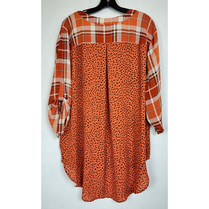 Cato Orange Long Sleeve Blouse Women's 22/24W