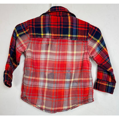 Carters Red Long Sleeve Button Up Shirt Boy's 9 Months
