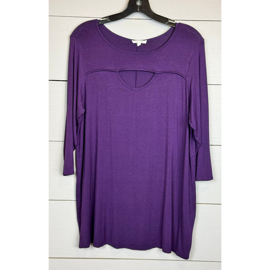 Ava James 3/4 Sleeve Top Women's Size 1X
