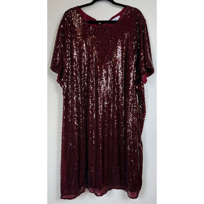 Nine West Red Short Sleeve Knee-length Dress Women's 4x